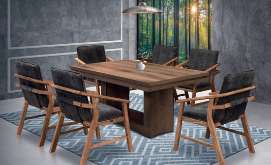 Mesa Praga Roble Con 6 Sillas