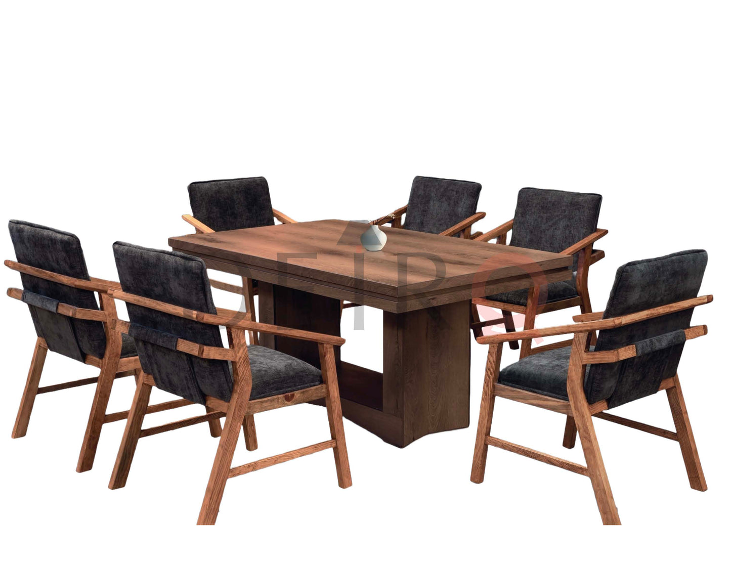 Mesa Praga Roble Con 6 Sillas