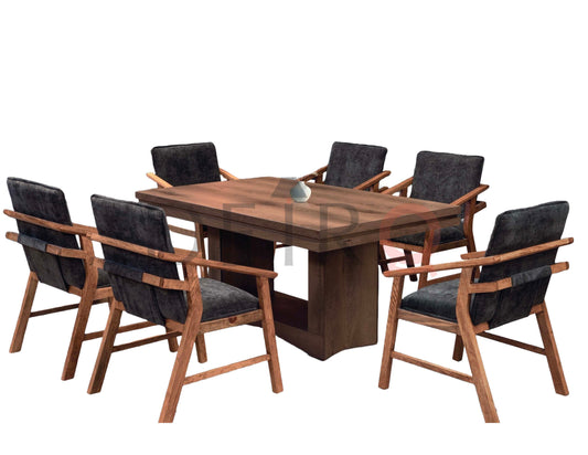 Mesa Praga Roble Con 6 Sillas