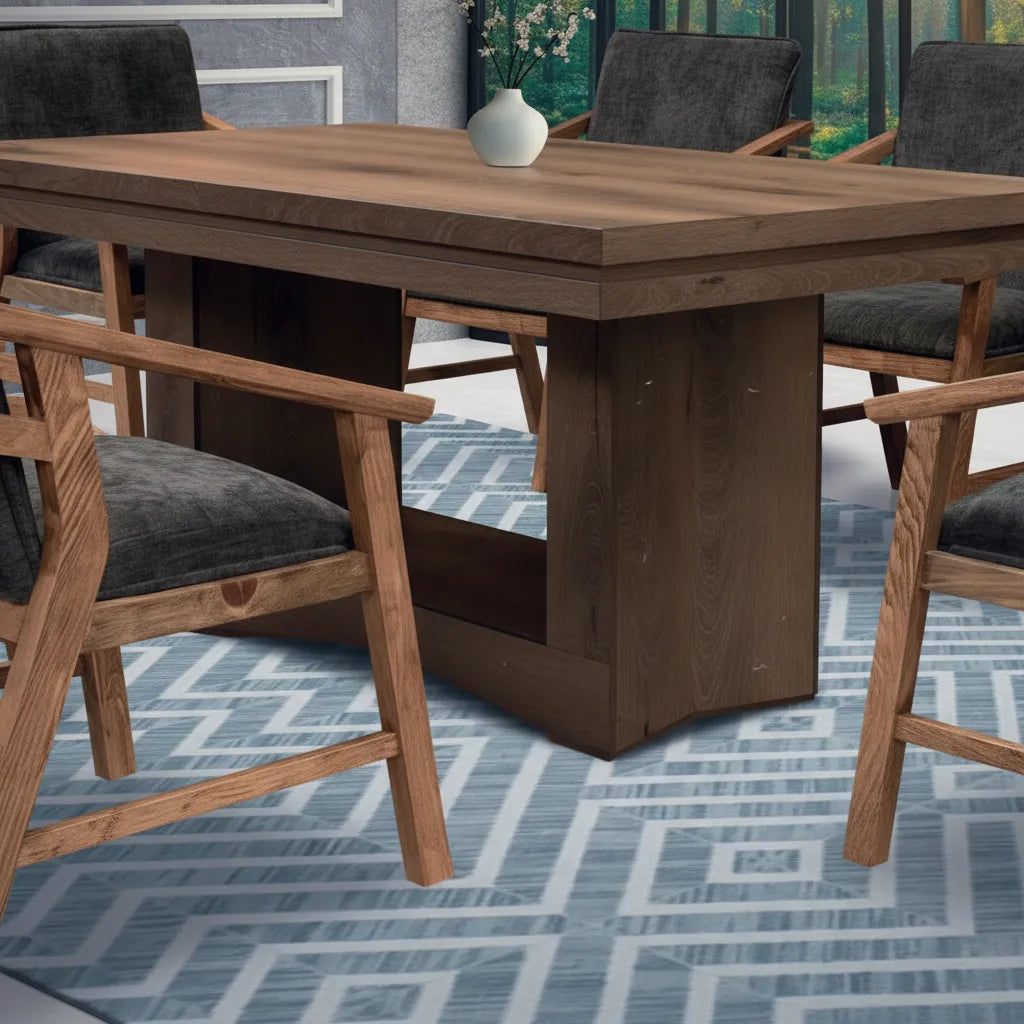 Mesa Praga Roble Con 6 Sillas